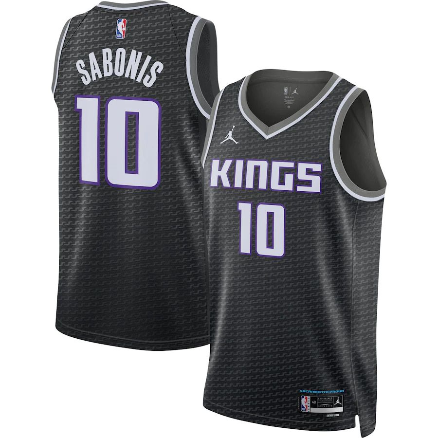 Men Sacramento Kings #10 Domantas Sabonis Jordan Brand Black 2022-23 Statement Edition Swingman NBA Jersey
